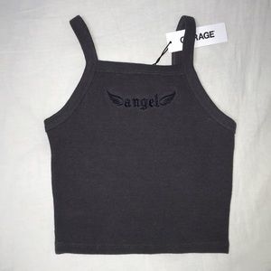 angel wings embroidered garage top